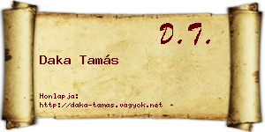 Daka Tamás névjegykártya